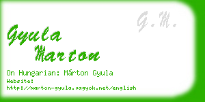 gyula marton business card